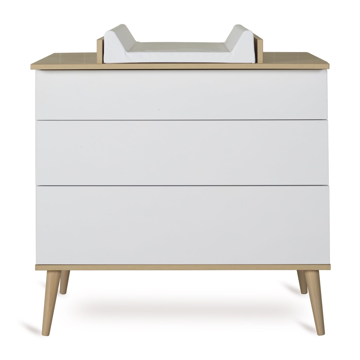 Quax Chambre de bébé 3 pièces (lit évolutif L 140 x Lg 70 cm + commode + armoire 2 portes) Flow White