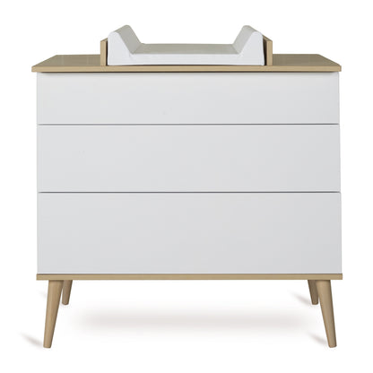 Quax 3-delige babykamer (bed L 120 x B 60 cm + commode + kast met 3 deuren) Flow White