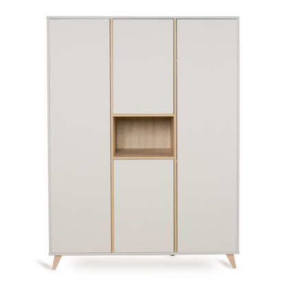 Quax Chambre de bébé 3 pièces (lit + commode avec rallonge + armoire 3 portes) Loft Clay 