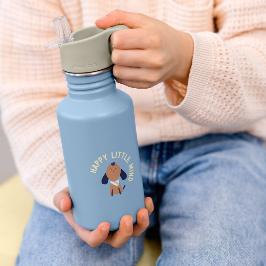 Lässig Gourde en acier inoxydable Pattern Party bleu/vert 500 ml