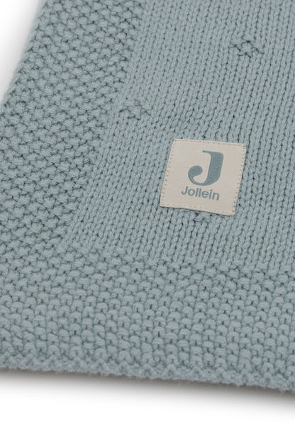 Jollein Couverture pour berceau ou parc Cosy Knit Sea Green coton Lg 100 x L 75 cm