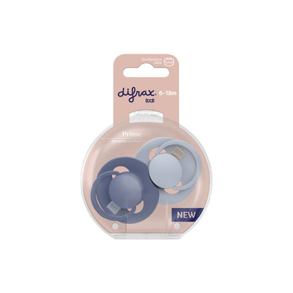 Difrax Sucette 6-18 mois LOVI Dynamic Prime Baby blue/Blue - 2 pièces