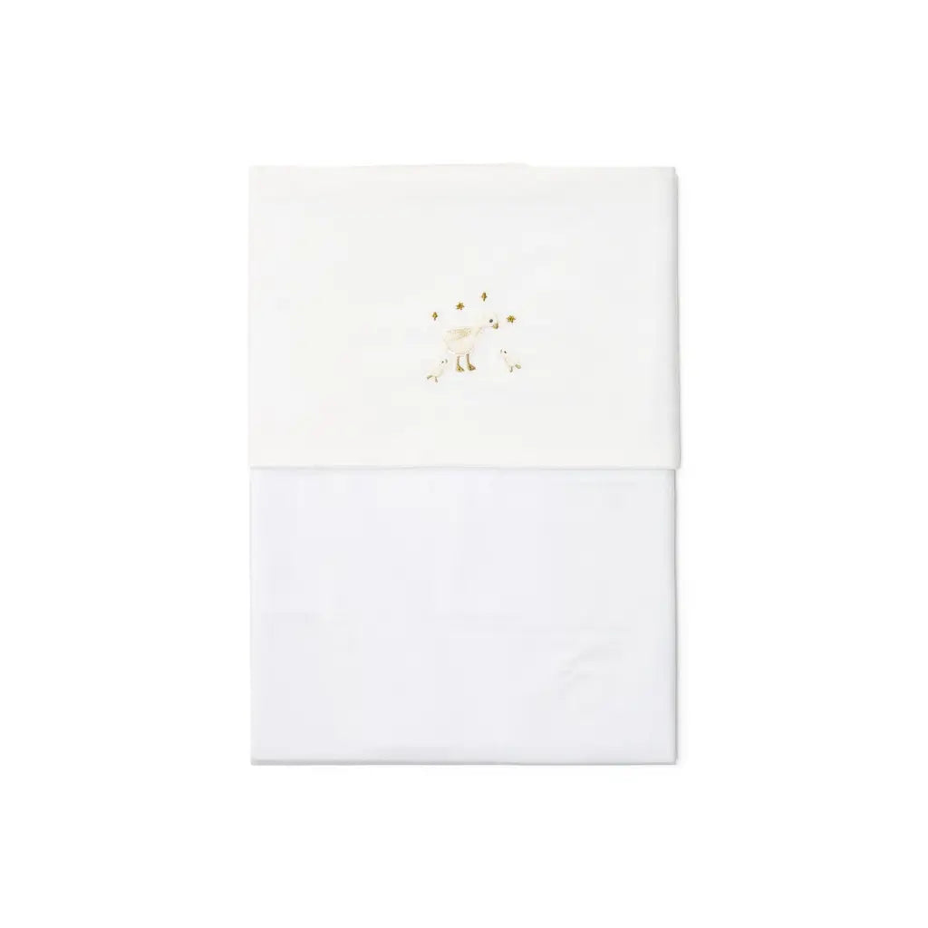 Little Dutch Laken voor wieg geborduurd Little Goose wit 70 x 100 cm
