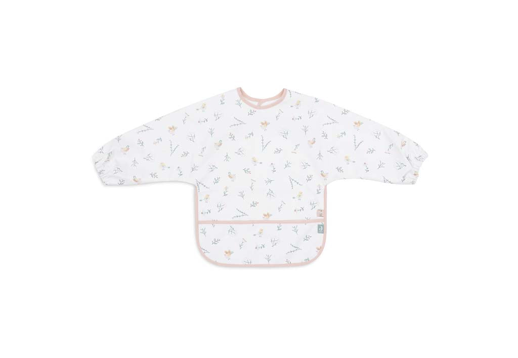 Jollein Bavoir à manches imperméable Lovely Birds blanc