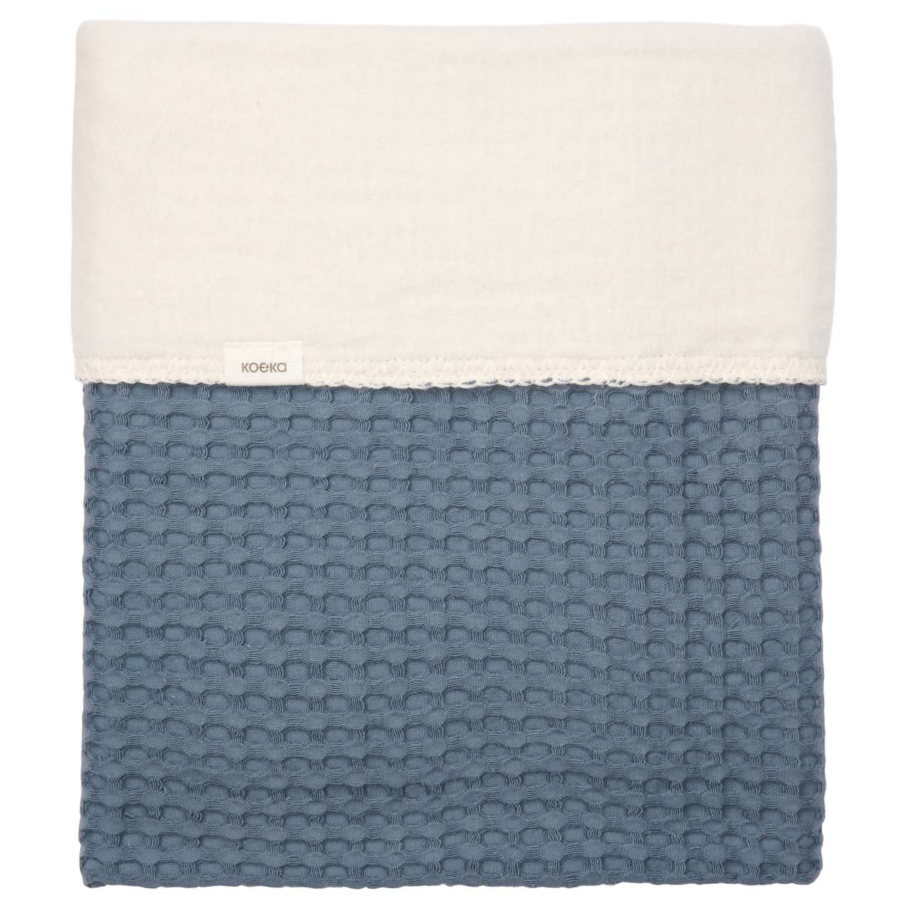 Koeka Fleece deken voor wieg of park Amsterdam Bluestone katoen B 100 x L 75 cm