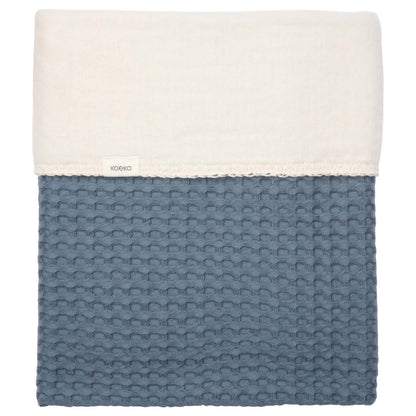 Koeka Fleece deken voor wieg of park Amsterdam Bluestone katoen B 100 x L 75 cm