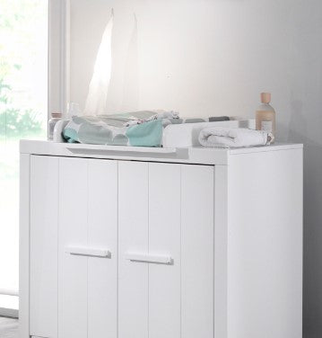 Jaxx Chambre de bébé 3 pièces (lit + commode + armoire 2 portes) Erik blanc