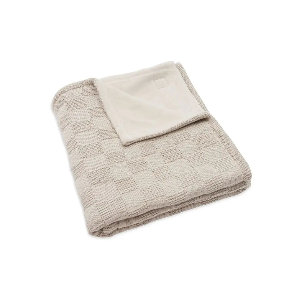 Jollein Couverture pour lit Box Knit Warm Sand/Velvet 100 x 150 cm