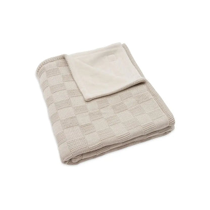 Jollein Couverture pour lit Box Knit Warm Sand/Velvet 100 x 150 cm