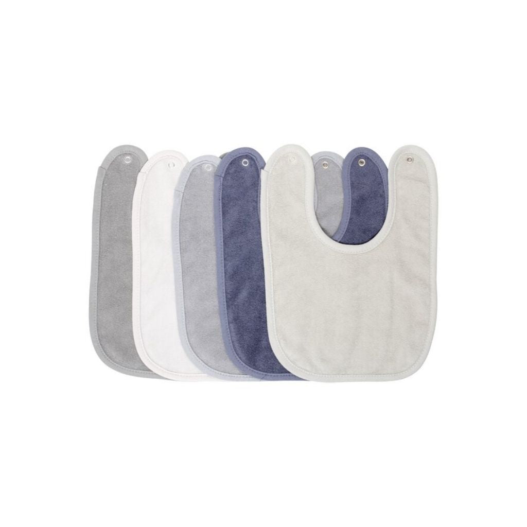 Dreambee Bavoir Essentials à pression bleu/gris/kaki - 5 pièces