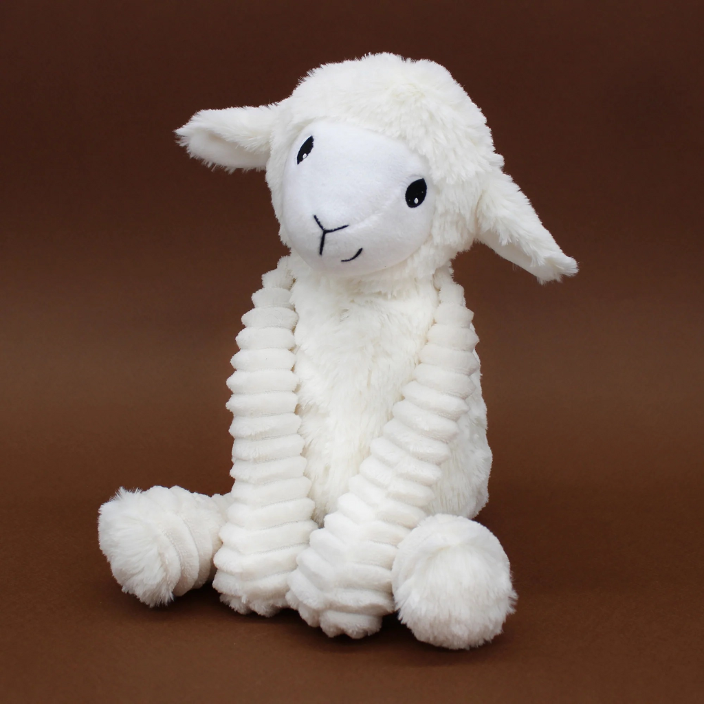 Les Déglingos Knuffel Olou Sheep Mom & Baby White Ptipotos