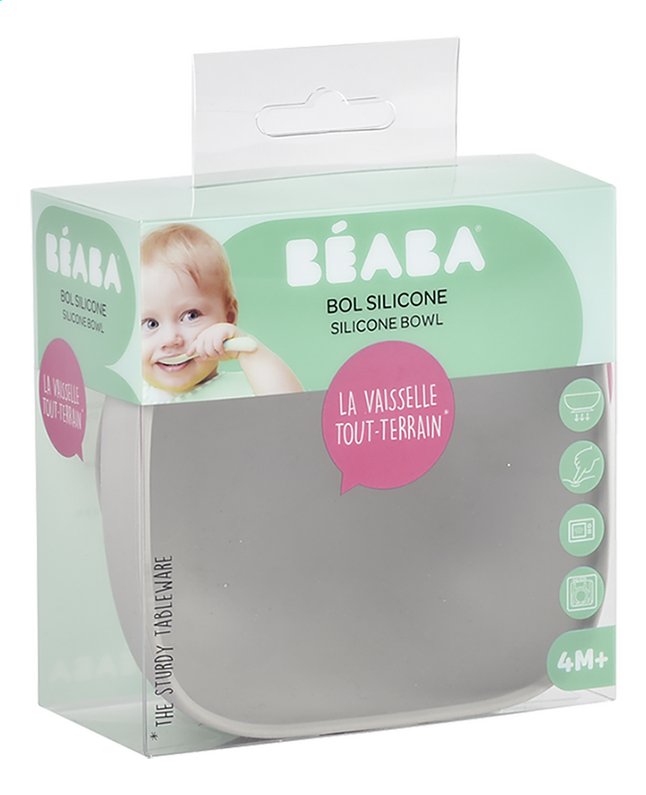 Béaba Assiette creuse avec ventouse gris