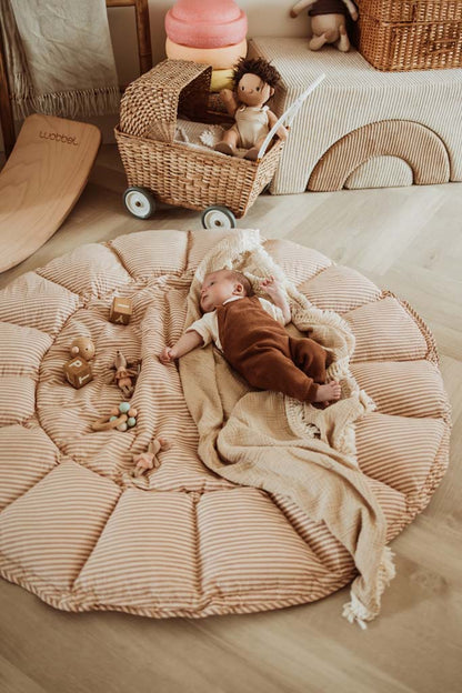 Play and Go Coco Stripes brown organic babymat 130 cm