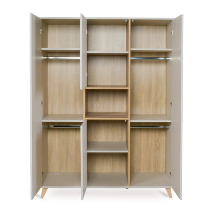 Quax Chambre de bébé 3 pièces (lit + commode avec rallonge + armoire 3 portes) Loft Clay 