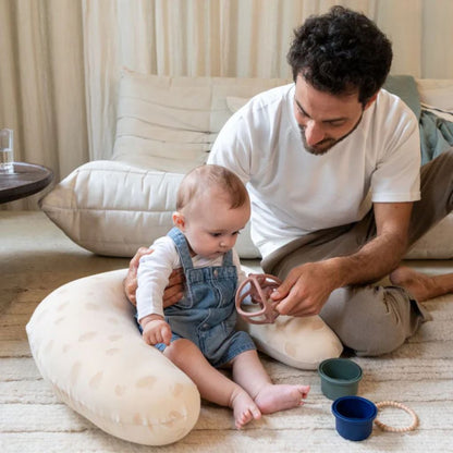 doomoo Housse pour coussin de positionnement et d'allaitement Twisty C Petals Latte