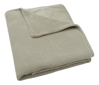 Jollein Couverture pour lit Basic Knit Olive Green fleece 