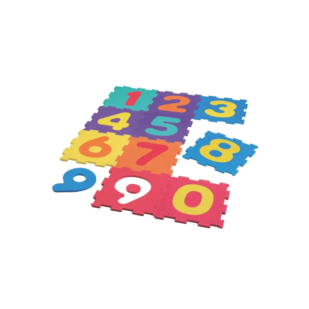 Tapis puzzle Numéros 0-9 en EVA 31 x 31 cm - 10 pièces