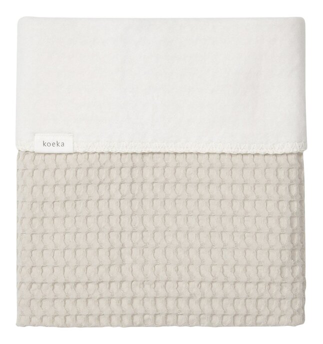 Koeka Deken voor wieg of park Amsterdam Cotton fleece wafel Sand