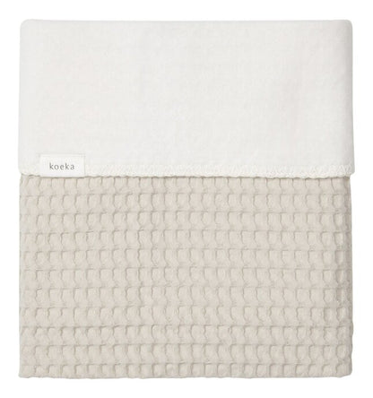 Koeka Deken voor wieg of park Amsterdam Cotton fleece wafel Sand