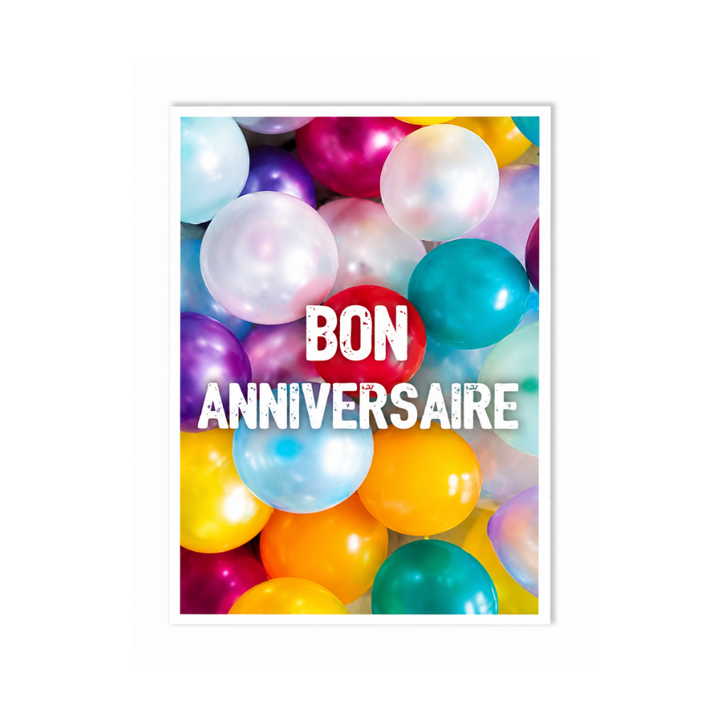 Wenskaart - Joyeux anniversaire Ballonnen - 4, FR