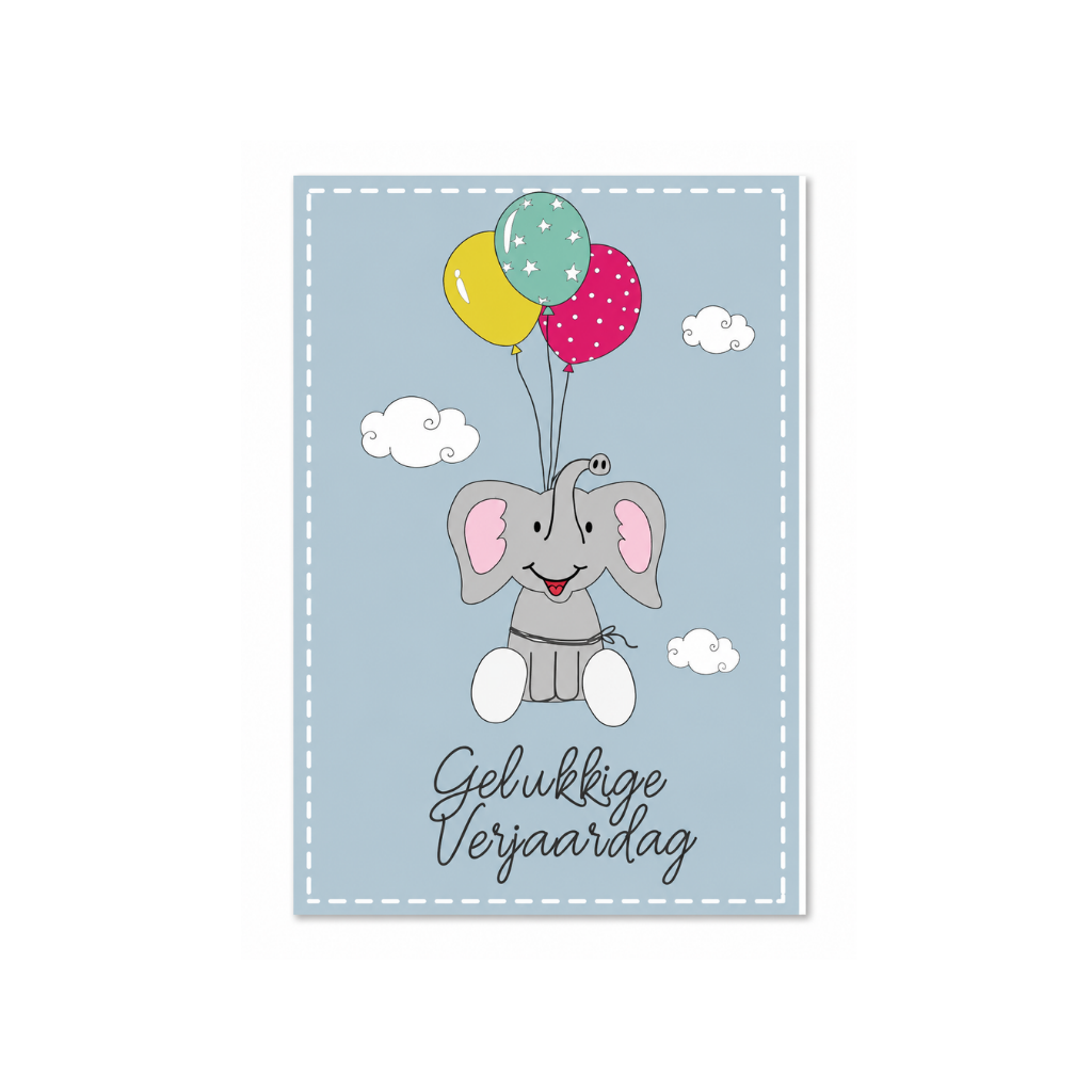 Wenskaart - Gelukkige verjaardag Olifant 3, NL