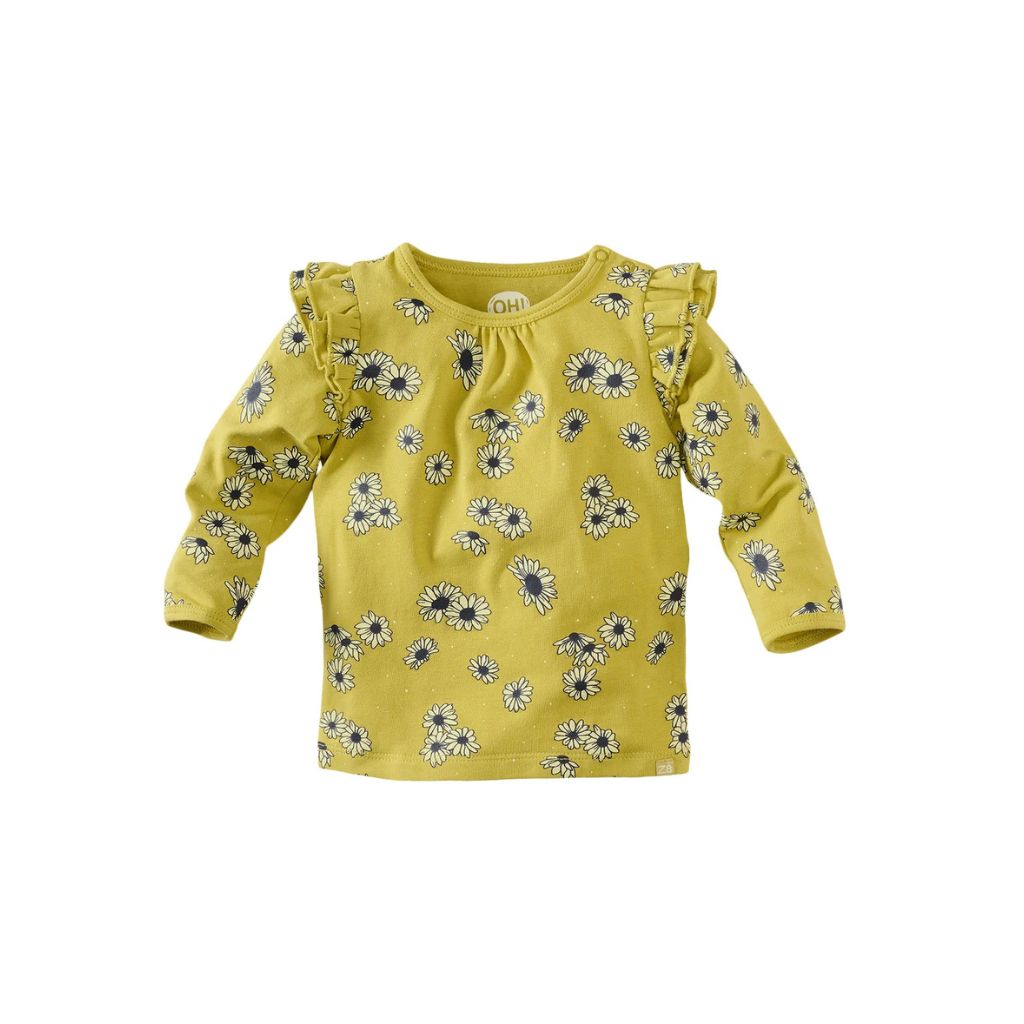 z8 t-shirt lange mouw Elin,m62, Burnished gold/AOP,Girls